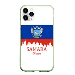 Чехол iPhone 11 Pro матовый Samara: Russia, цвет: 3D-салатовый