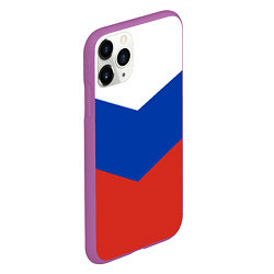 Чехол iPhone 11 Pro матовый Российский триколор, цвет: 3D-фиолетовый — фото 2