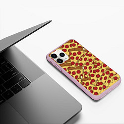 Чехол iPhone 11 Pro матовый Любитель пиццы, цвет: 3D-розовый — фото 2