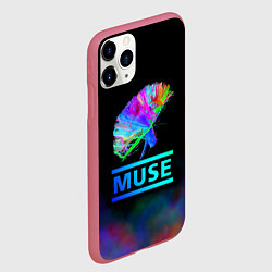 Чехол iPhone 11 Pro матовый Muse: Neon Flower, цвет: 3D-малиновый — фото 2