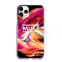 Чехол iPhone 11 Pro матовый MUSE: Neon Colours, цвет: 3D-белый