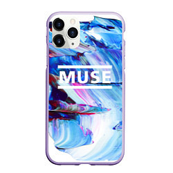 Чехол iPhone 11 Pro матовый MUSE: Blue Colours, цвет: 3D-светло-сиреневый