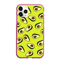 Чехол iPhone 11 Pro матовый Стиль авокадо, цвет: 3D-малиновый