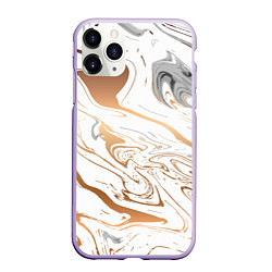 Чехол iPhone 11 Pro матовый Золотой акрил, цвет: 3D-светло-сиреневый