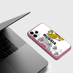Чехол iPhone 11 Pro матовый Russian Patriot, цвет: 3D-малиновый — фото 2
