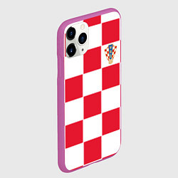 Чехол iPhone 11 Pro матовый Сборная Хорватии: Домашняя ЧМ-2018, цвет: 3D-фиолетовый — фото 2