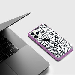 Чехол iPhone 11 Pro матовый Boho Style, цвет: 3D-фиолетовый — фото 2