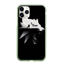 Чехол iPhone 11 Pro матовый Волк Ведьмака, цвет: 3D-салатовый