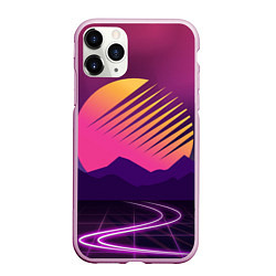 Чехол iPhone 11 Pro матовый Digital Sun, цвет: 3D-розовый