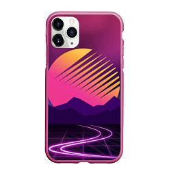 Чехол iPhone 11 Pro матовый Digital Sun, цвет: 3D-малиновый