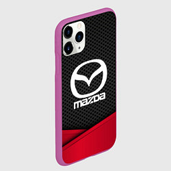 Чехол iPhone 11 Pro матовый Mazda: Grey Carbon, цвет: 3D-фиолетовый — фото 2