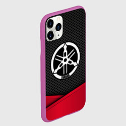 Чехол iPhone 11 Pro матовый Yamaha: Grey Carbon, цвет: 3D-фиолетовый — фото 2