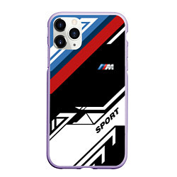 Чехол iPhone 11 Pro матовый BMW GEOMETRY SPORT БМВ M PERFORMANCE, цвет: 3D-светло-сиреневый