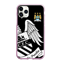 Чехол iPhone 11 Pro матовый FC Manchester City: Exclusive, цвет: 3D-розовый