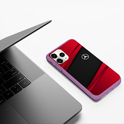Чехол iPhone 11 Pro матовый Mercedes Benz: Red Sport, цвет: 3D-фиолетовый — фото 2