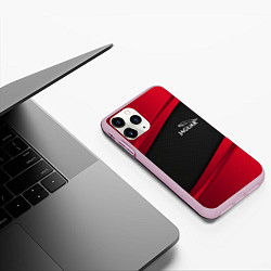 Чехол iPhone 11 Pro матовый Jaguar: Red Sport, цвет: 3D-розовый — фото 2