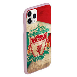 Чехол iPhone 11 Pro матовый FC Liverpool: Old Style, цвет: 3D-розовый — фото 2