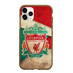 Чехол iPhone 11 Pro матовый FC Liverpool: Old Style, цвет: 3D-коричневый