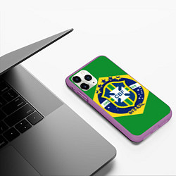 Чехол iPhone 11 Pro матовый CBF Brazil, цвет: 3D-фиолетовый — фото 2