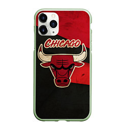 Чехол iPhone 11 Pro матовый Chicago Bulls: Old Style, цвет: 3D-салатовый