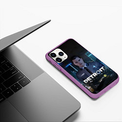 Чехол iPhone 11 Pro матовый Detroit: Connor, цвет: 3D-фиолетовый — фото 2