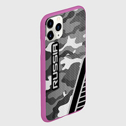 Чехол iPhone 11 Pro матовый Russia: Grey Camo, цвет: 3D-фиолетовый — фото 2