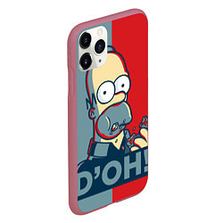 Чехол iPhone 11 Pro матовый Homer Simpson DOH!, цвет: 3D-малиновый — фото 2