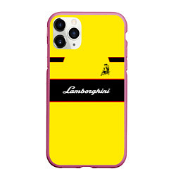 Чехол iPhone 11 Pro матовый Lamborghini Style, цвет: 3D-малиновый
