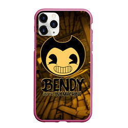 Чехол iPhone 11 Pro матовый Black Bendy, цвет: 3D-малиновый