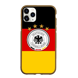 Чехол iPhone 11 Pro матовый Немецкий футбол, цвет: 3D-коричневый
