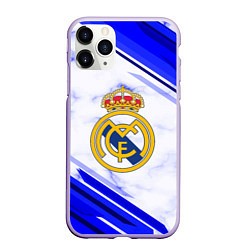 Чехол iPhone 11 Pro матовый Real Madrid, цвет: 3D-светло-сиреневый