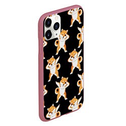 Чехол iPhone 11 Pro матовый Foxes Dab, цвет: 3D-малиновый — фото 2