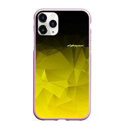 Чехол iPhone 11 Pro матовый Cyberpunk 2077: Yellow Poly, цвет: 3D-розовый