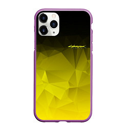 Чехол iPhone 11 Pro матовый Cyberpunk 2077: Yellow Poly