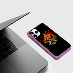 Чехол iPhone 11 Pro матовый Cyberpunk 2077: SAMURAI, цвет: 3D-фиолетовый — фото 2