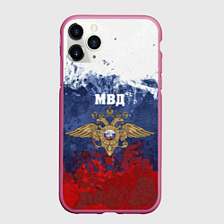 Чехол iPhone 11 Pro матовый МВД, цвет: 3D-малиновый