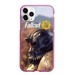 Чехол iPhone 11 Pro матовый Fallout 76, цвет: 3D-малиновый