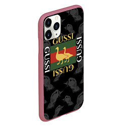 Чехол iPhone 11 Pro матовый GUSSI Style, цвет: 3D-малиновый — фото 2