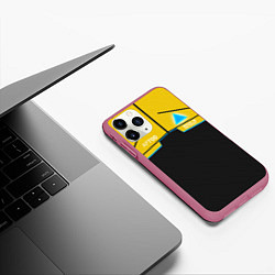 Чехол iPhone 11 Pro матовый Detroit: AP700 Yellow & Black, цвет: 3D-малиновый — фото 2