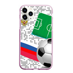 Чехол iPhone 11 Pro матовый Русский футбол, цвет: 3D-розовый
