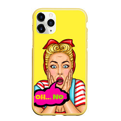 Чехол iPhone 11 Pro матовый Pop-girl: Oh no, цвет: 3D-желтый