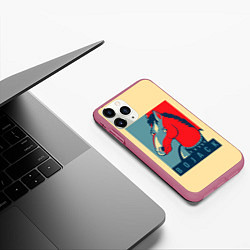 Чехол iPhone 11 Pro матовый BoJack Obey, цвет: 3D-малиновый — фото 2