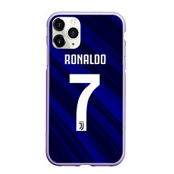 Чехол iPhone 11 Pro матовый Ronaldo 7: Blue Sport, цвет: 3D-светло-сиреневый