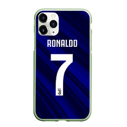 Чехол iPhone 11 Pro матовый Ronaldo 7: Blue Sport
