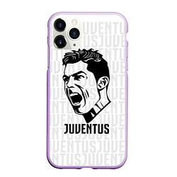 Чехол iPhone 11 Pro матовый Juve Ronaldo, цвет: 3D-сиреневый