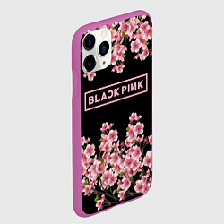 Чехол iPhone 11 Pro матовый Black Pink: Delicate Sakura, цвет: 3D-фиолетовый — фото 2