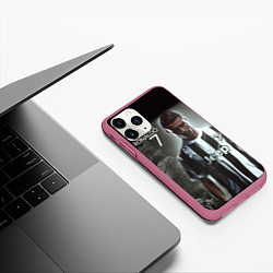 Чехол iPhone 11 Pro матовый RONALDO 7, цвет: 3D-малиновый — фото 2