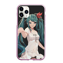 Чехол iPhone 11 Pro матовый Hatsune Miku, цвет: 3D-розовый