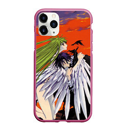 Чехол iPhone 11 Pro матовый Code Geass Лелуша обнимает Ангел, цвет: 3D-малиновый