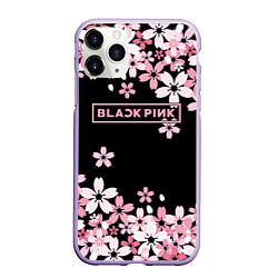 Чехол iPhone 11 Pro матовый Black Pink: Pink Sakura, цвет: 3D-светло-сиреневый